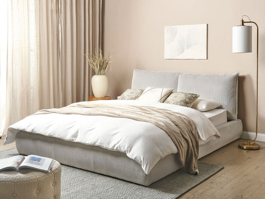 Wasserbett Cord VINAY 160 x 200 cm Hellbeige