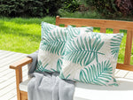 Gartenkissen 2er Set POGGIO Pflanzenmuster 45 x 45 cm Grün