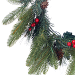 Dekokranz grün mit LED-Beleuchtung Zapfen ⌀ 50 cm WHITEHORN