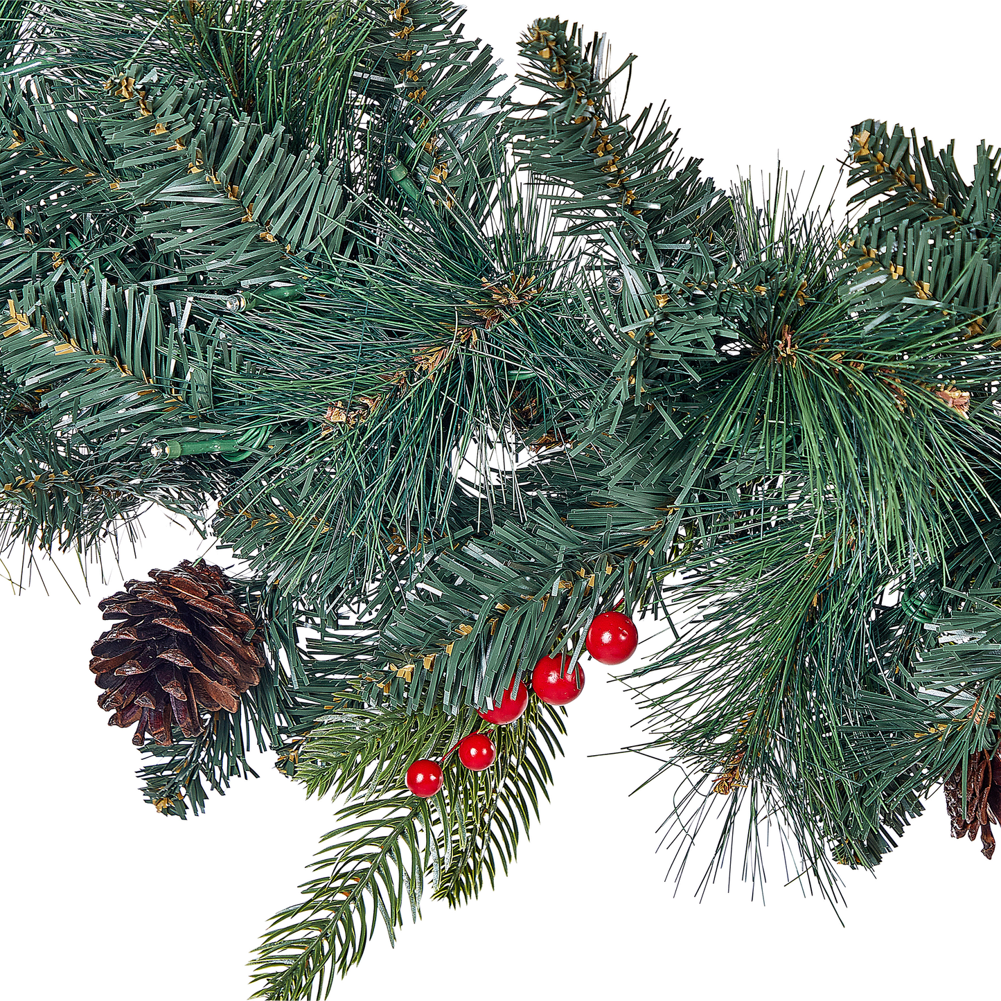 Weihnachtsgirlande grün mit LED-Beleuchtung 270 cm WHITEHORN