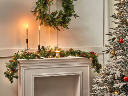 Weihnachtsgirlande grün mit LED-Beleuchtung 180 cm ELBRUS