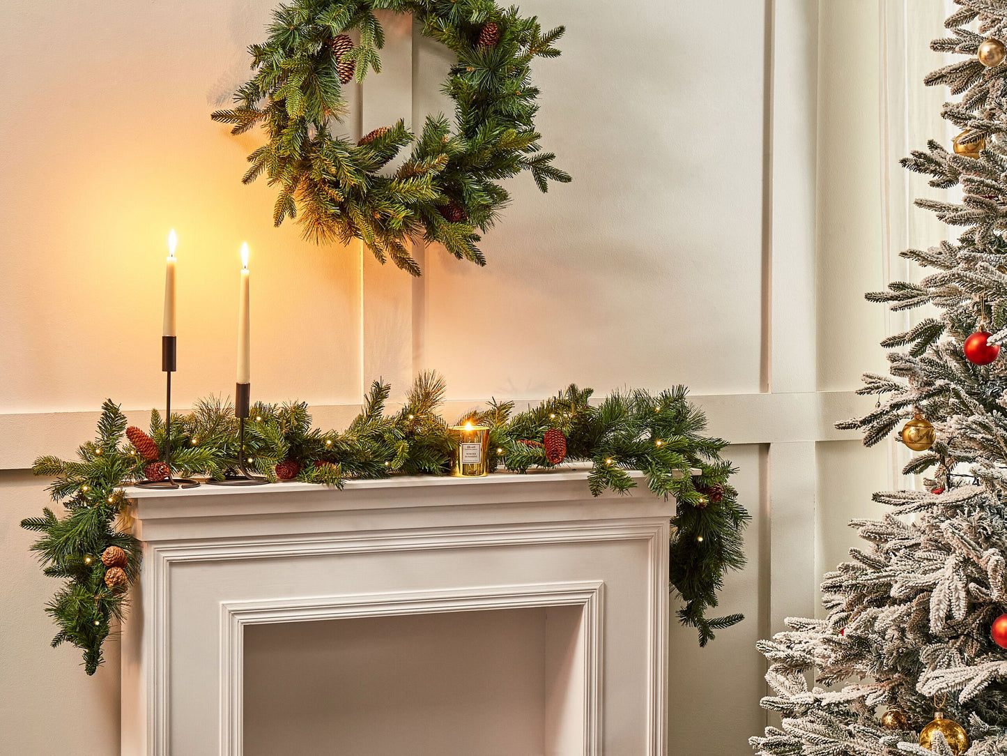 Weihnachtsgirlande grün mit LED-Beleuchtung 180 cm KAMERUN