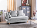 Chaiselongue Leinenoptik hellgrau mit Bettkasten linksseitig MERI II
