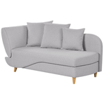 Chaiselongue Leinenoptik hellgrau mit Bettkasten linksseitig MERI II