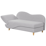 Chaiselongue Leinenoptik hellgrau mit Bettkasten linksseitig MERI II