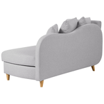 Chaiselongue Leinenoptik hellgrau mit Bettkasten linksseitig MERI II