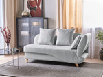 Chaiselongue Leinenoptik hellgrau mit Bettkasten rechtsseitig MERI II