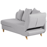 Chaiselongue Leinenoptik hellgrau mit Bettkasten rechtsseitig MERI II