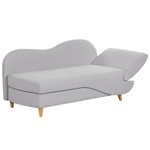 Chaiselongue Leinenoptik hellgrau mit Bettkasten rechtsseitig MERI II
