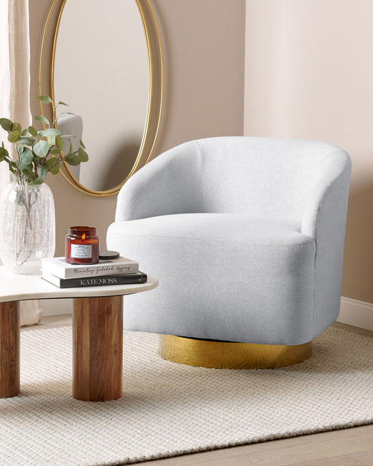 Drehsessel LAVIK Stoff Hellgrau