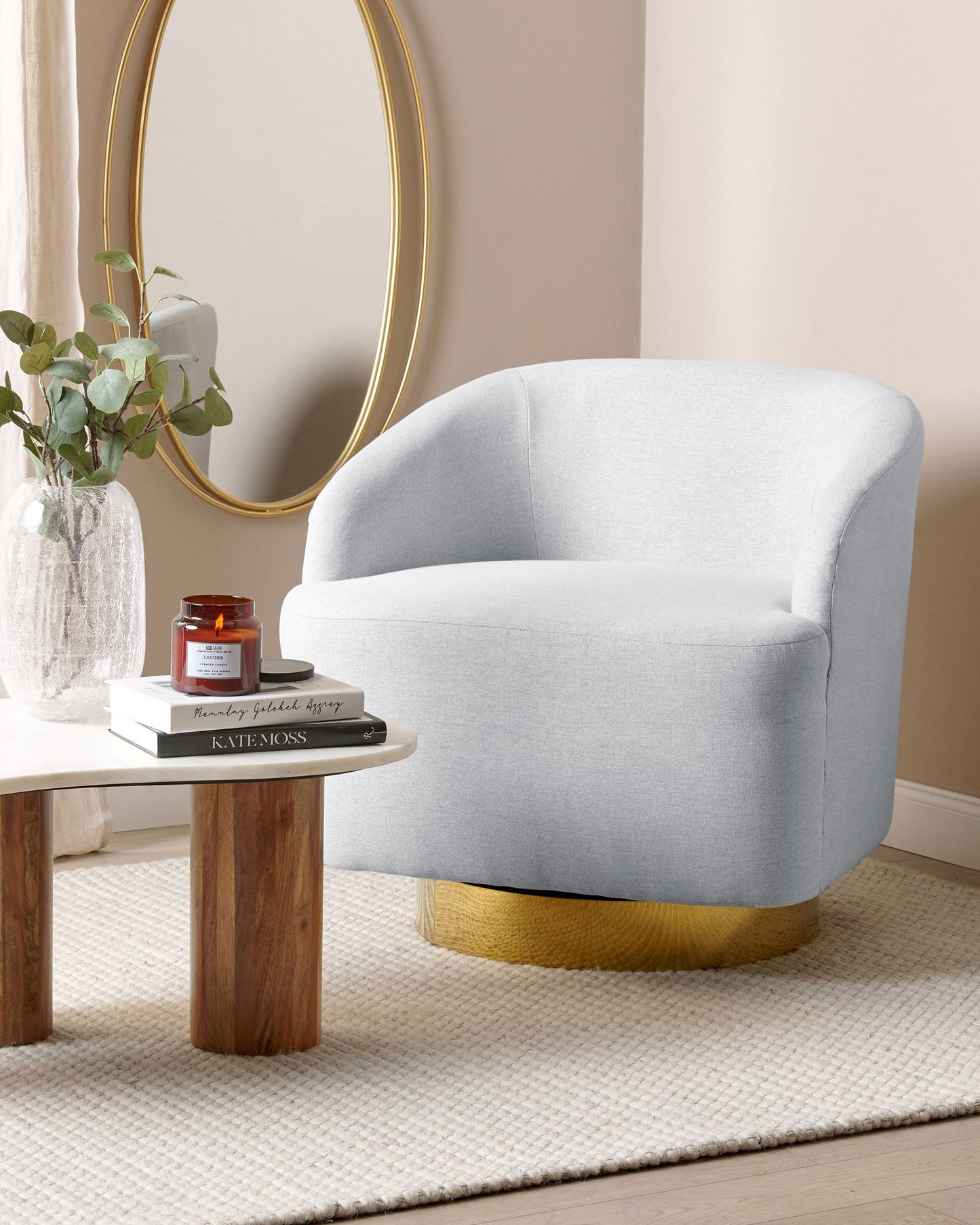 Drehsessel LAVIK Stoff Hellgrau