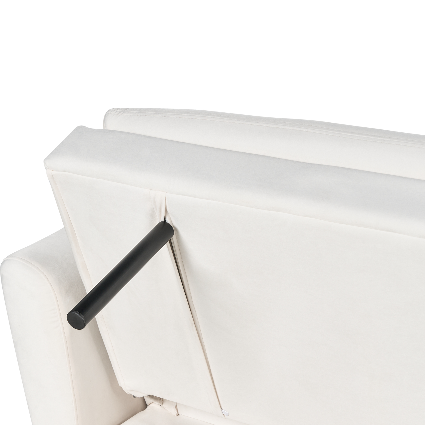 Schlafsofa 3-Sitzer Samtstoff Cremeweiss VETTRE