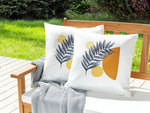 Gartenkissen 2er Set VIOZENE Pflanzenmuster 45 x 45 cm Weiss