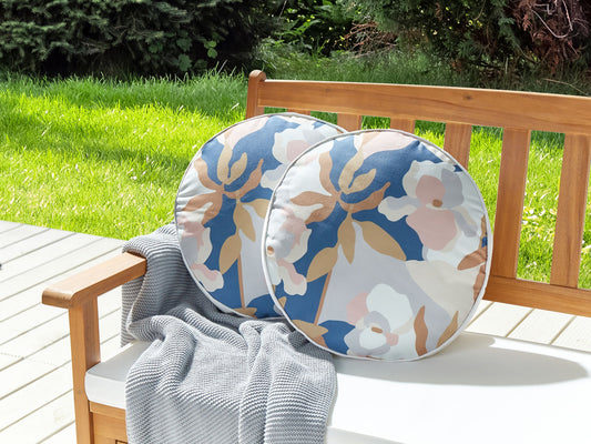 Gartenkissen 2er Set VEREZZI Blumenmuster 40 x 40 cm Bunt