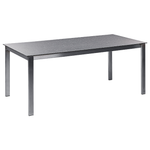 Gartenmöbel Set 6-Sitzer COSOLETO/GROSSETO Sicherheitsglas Granit Optik Schwarz