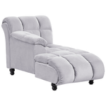 Chaiselongue Samtstoff hellgrau rechtsseitig LORMONT