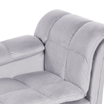 Chaiselongue Samtstoff hellgrau rechtsseitig LORMONT
