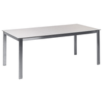Gartenmöbel Set 6-Sitzer COSOLETO/GROSSETO Sicherheitsglas Marmor Optik Weiss / Beige