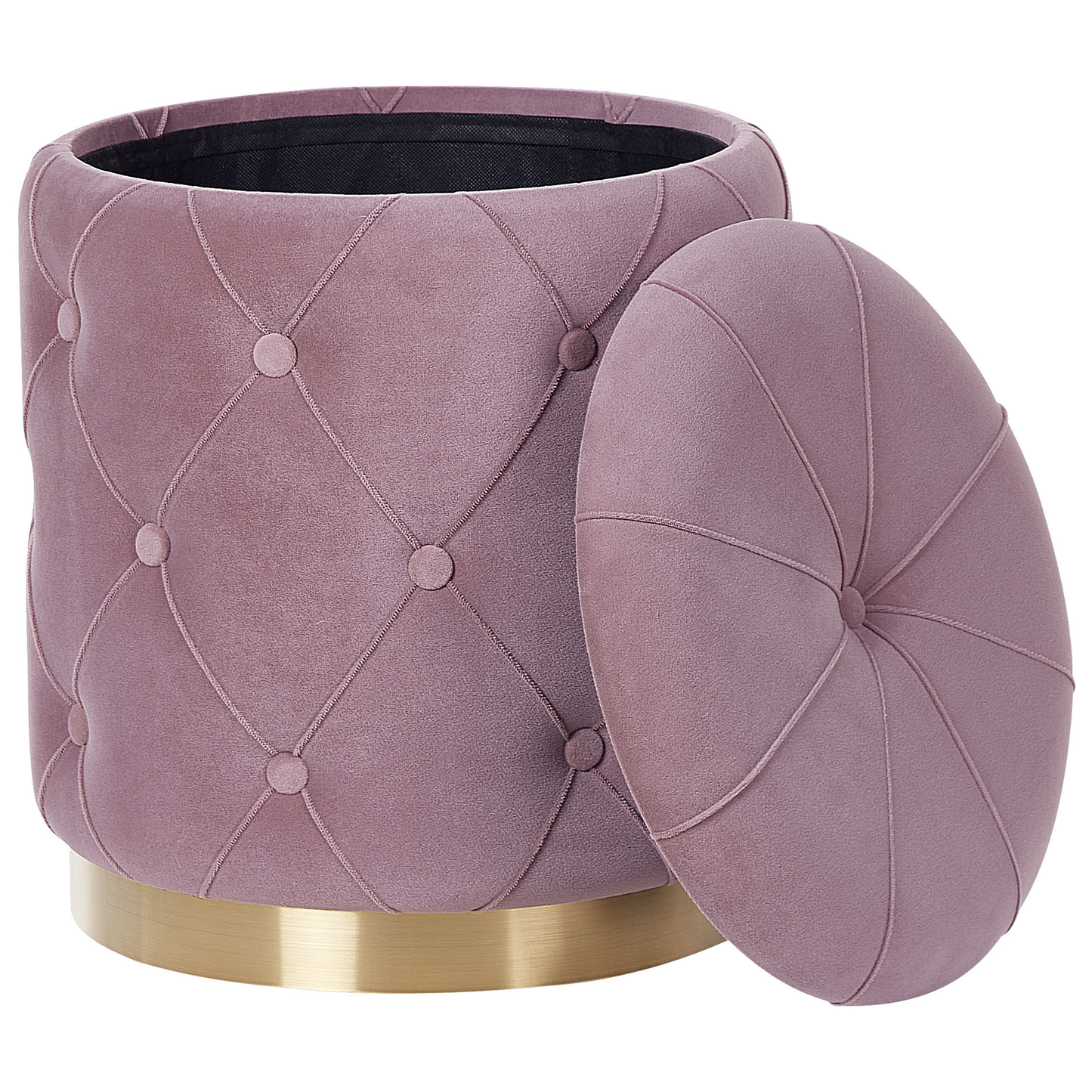 Pouf mit Stauraum Samtstoff rosa 2er Set PUEBLO