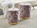 Pouf mit Stauraum Samtstoff taupe 2er Set PUEBLO