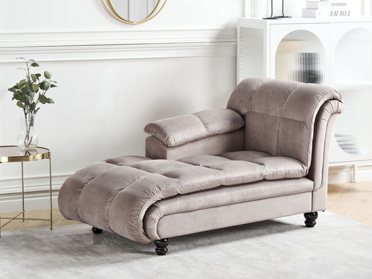 Chaiselongue taupe rechtsseitig LORMONT