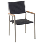 Gartenmöbel Set 4-Sitzer COSOLETO/GROSSETO Sicherheitsglas Granit Optik Schwarz
