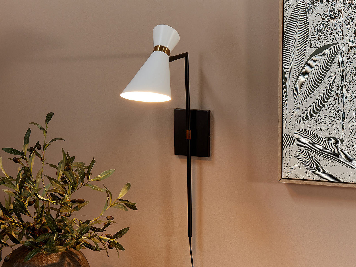 Wandlampe MELAWI verstellbar Metall Weiss