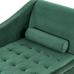 Chaiselongue Samtstoff dunkelgrün mit Bettkasten rechtsseitig PESSAC