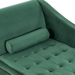 Chaiselongue Samtstoff dunkelgrün mit Bettkasten linksseitig PESSAC