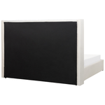Polsterbett Samtstoff cremeweiss mit Bettkasten 180 x 200 cm LUBBON