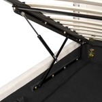 Polsterbett Samtstoff cremeweiss mit Bettkasten 180 x 200 cm LUBBON