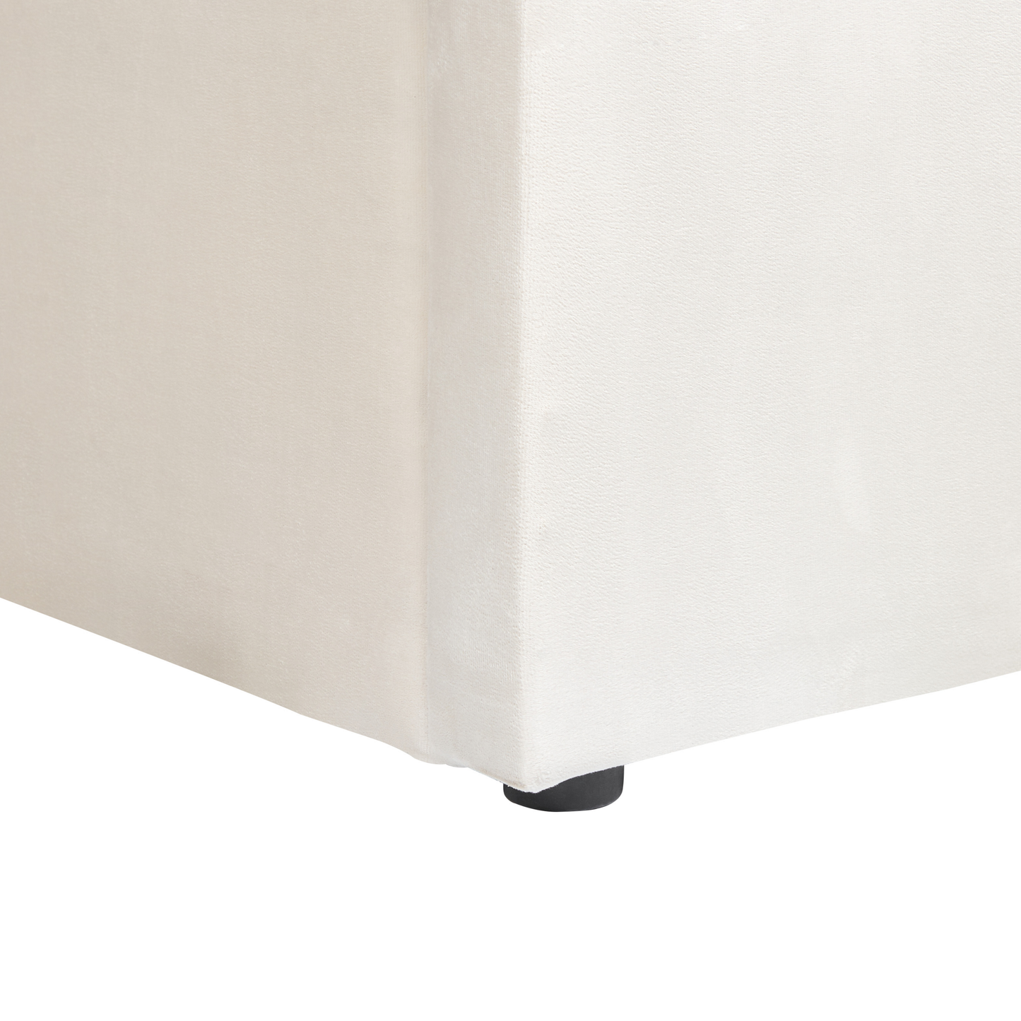 Polsterbett Samtstoff cremeweiss mit Bettkasten 180 x 200 cm LUBBON