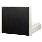 Polsterbett Samtstoff cremeweiss mit Bettkasten 140 x 200 cm LUBBON