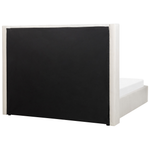 Polsterbett Samtstoff cremeweiss mit Bettkasten 160 x 200 cm LUBBON