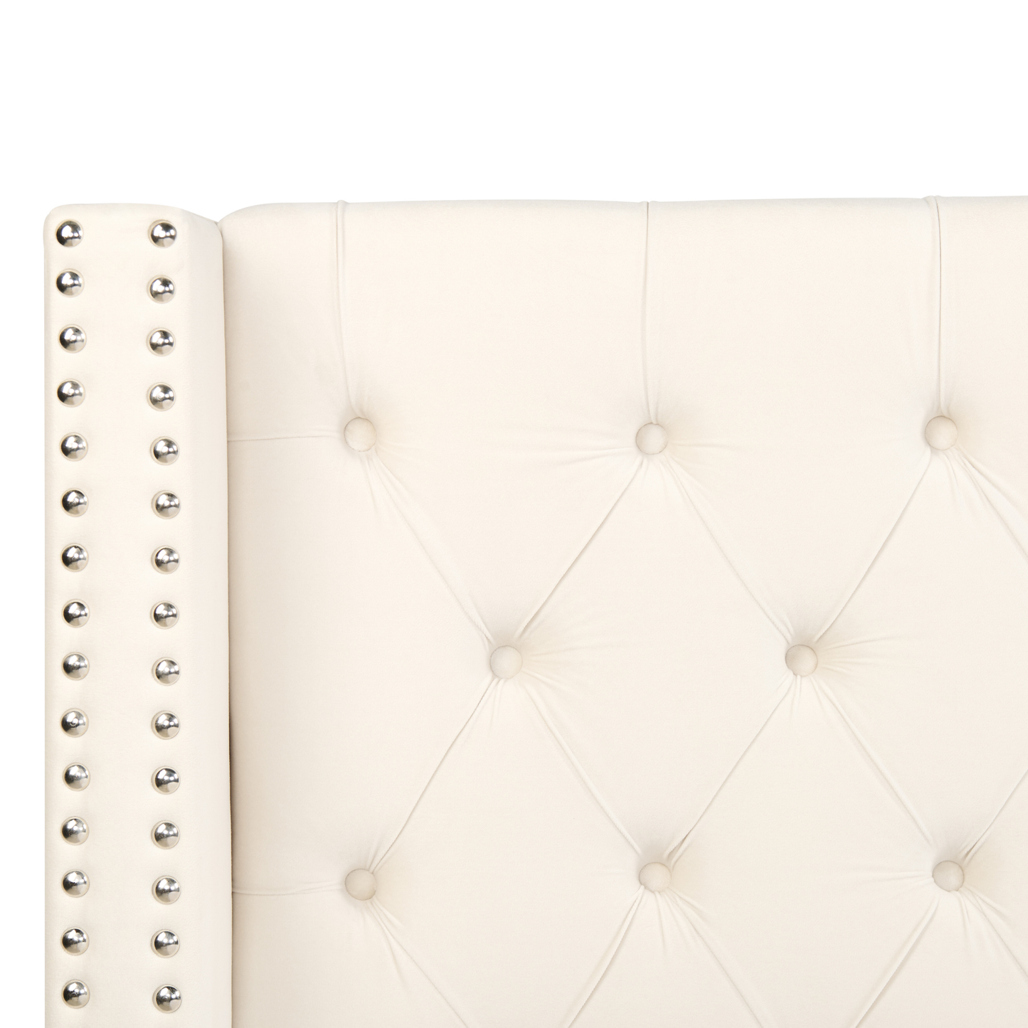 Polsterbett Samtstoff cremeweiss mit Bettkasten 160 x 200 cm LUBBON