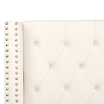 Polsterbett Samtstoff cremeweiss mit Bettkasten 160 x 200 cm LUBBON