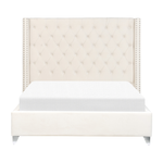 Polsterbett Samtstoff cremeweiss Lattenrost 140 x 200 cm LUBBON