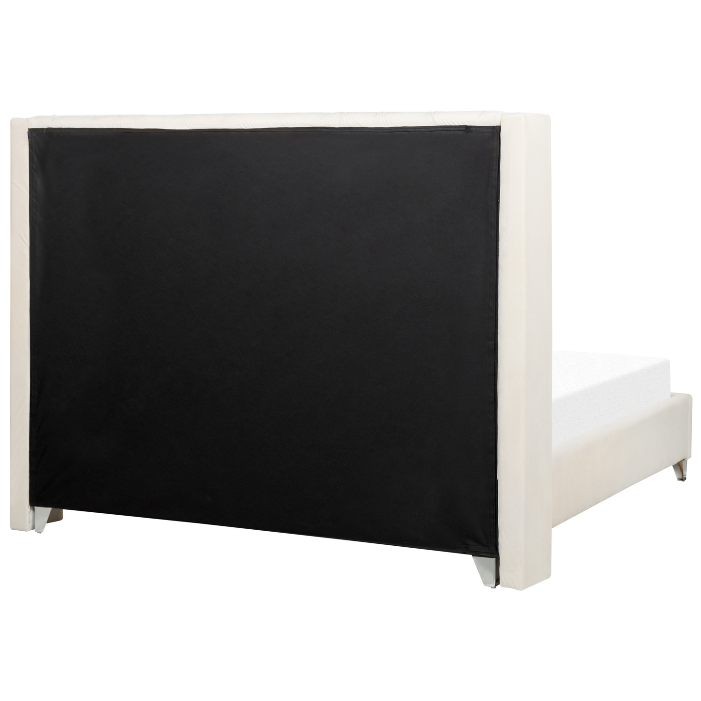 Polsterbett Samtstoff cremeweiss Lattenrost 160 x 200 cm LUBBON