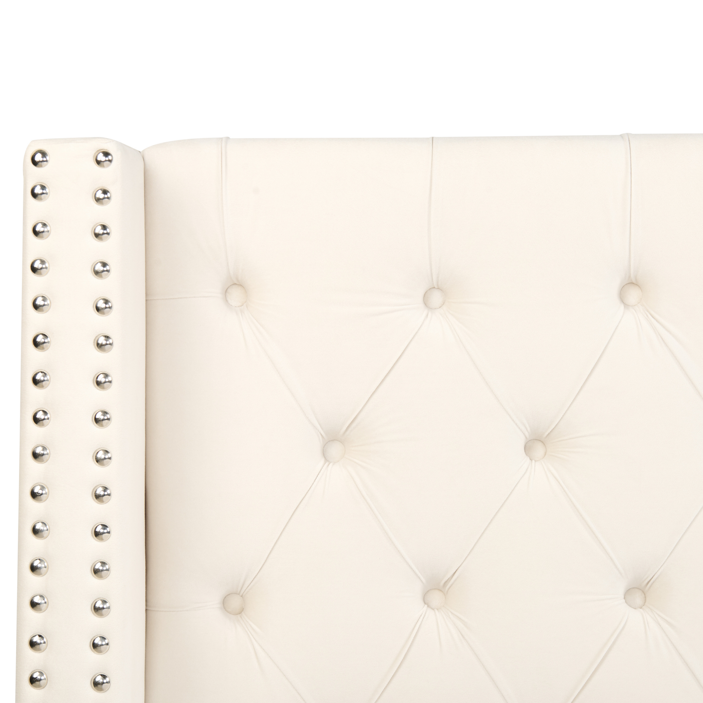 Polsterbett Samtstoff cremeweiss Lattenrost 160 x 200 cm LUBBON