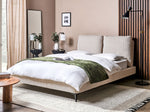 Bett mit Lattenrost Cord MELLE 140 x 200 cm Hellbeige