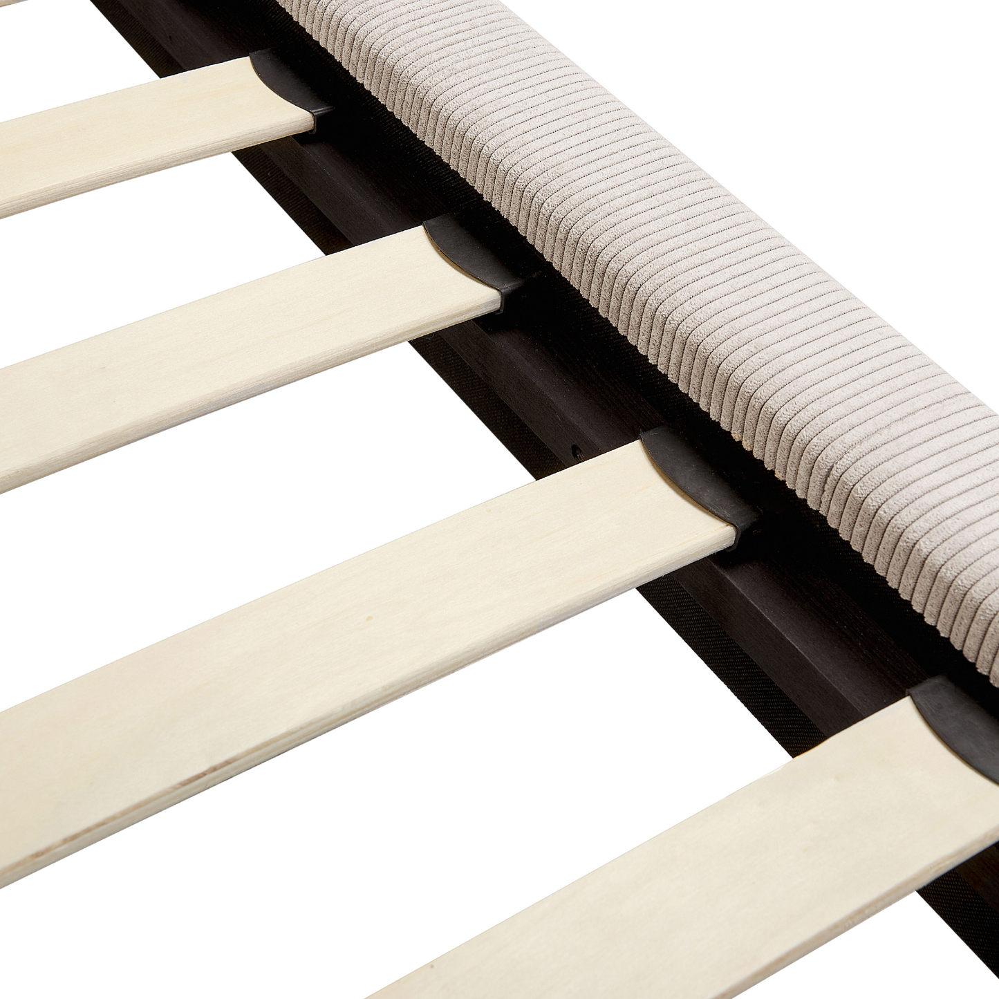 Bett mit Lattenrost Cord MELLE 140 x 200 cm Hellbeige