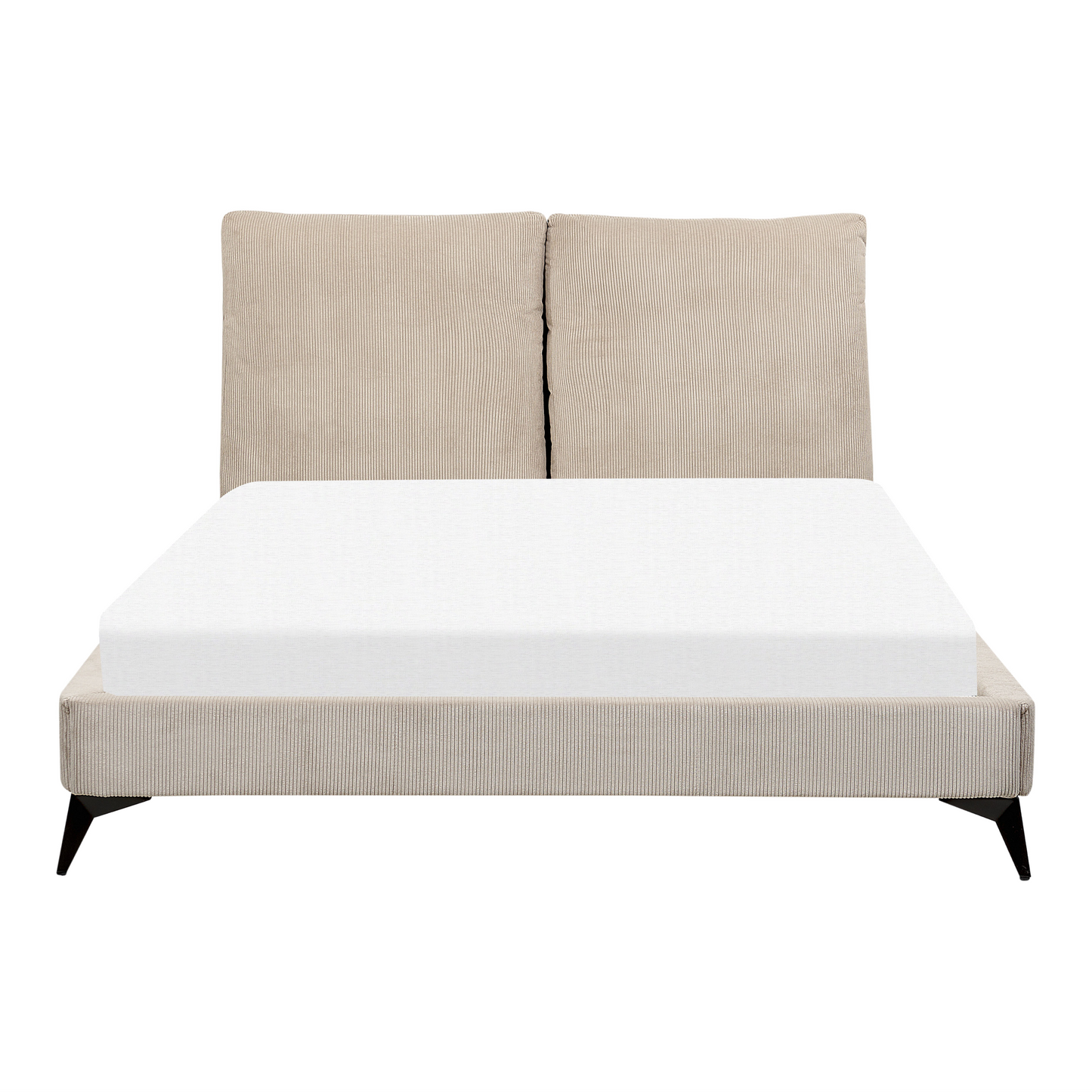 Bett mit Lattenrost Cord MELLE 140 x 200 cm Taupe