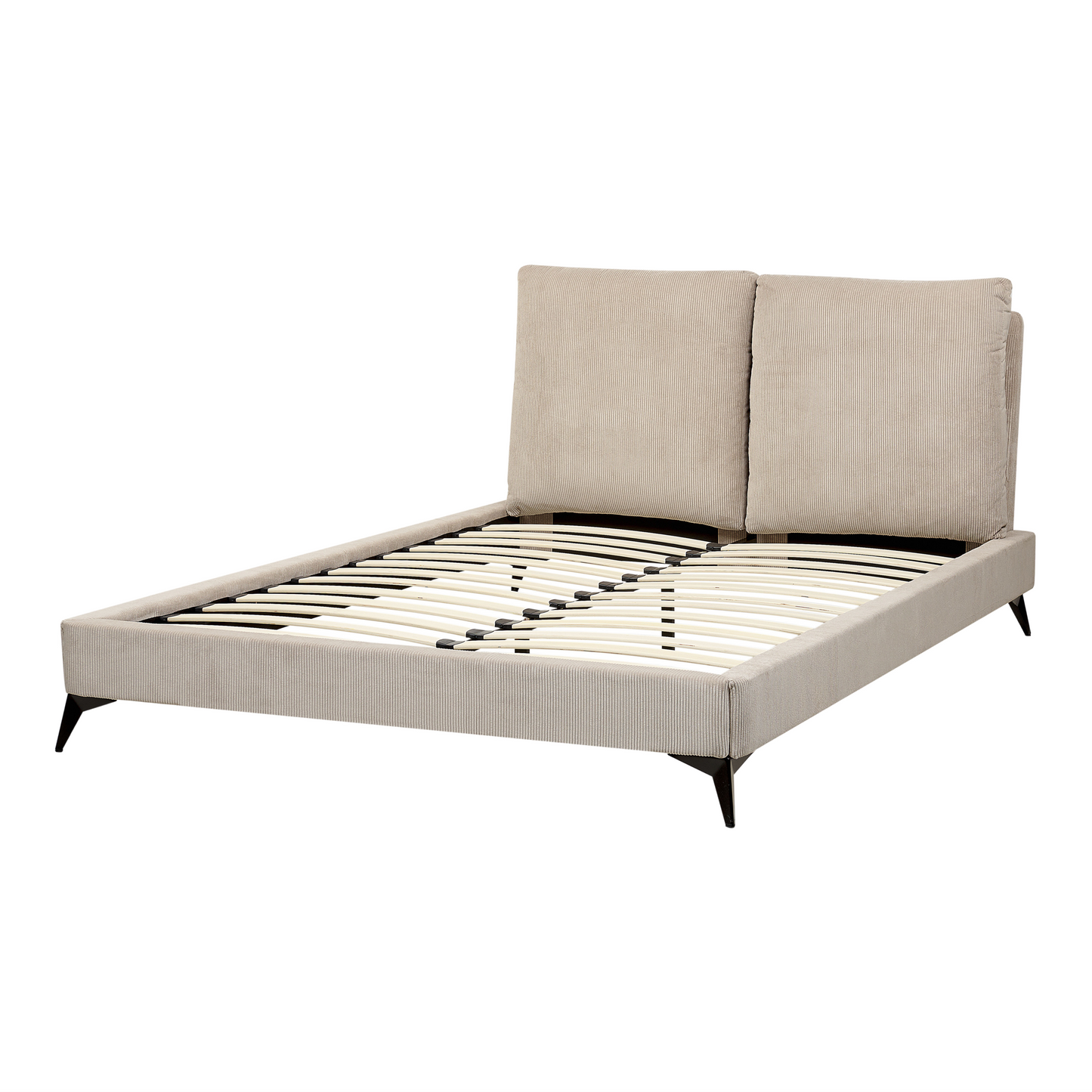 Bett mit Lattenrost Cord MELLE 140 x 200 cm Taupe