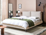 Bett mit Lattenrost Cord MELLE 160 x 200 cm Hellbeige