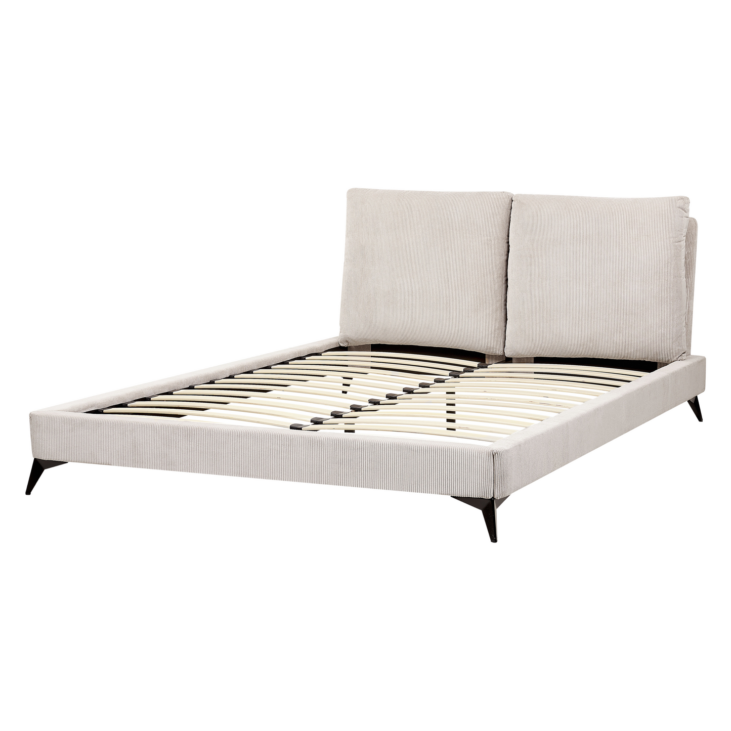 Bett mit Lattenrost Cord MELLE 160 x 200 cm Hellbeige