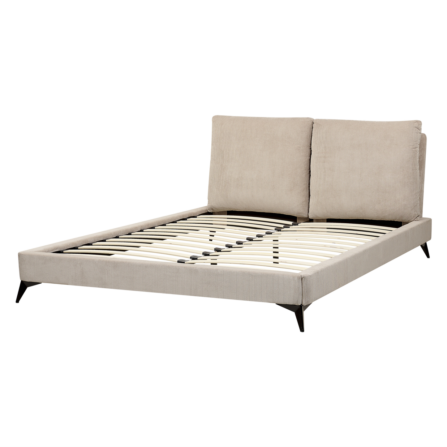 Bett mit Lattenrost Cord MELLE 160 x 200 cm Taupe