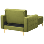 Chaiselongue Samtstoff grün / gold ABERDEEN