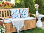 Gartenkissen 2er Set TORBORA Pflanzenmuster 45 x 45 cm Weiss Blau