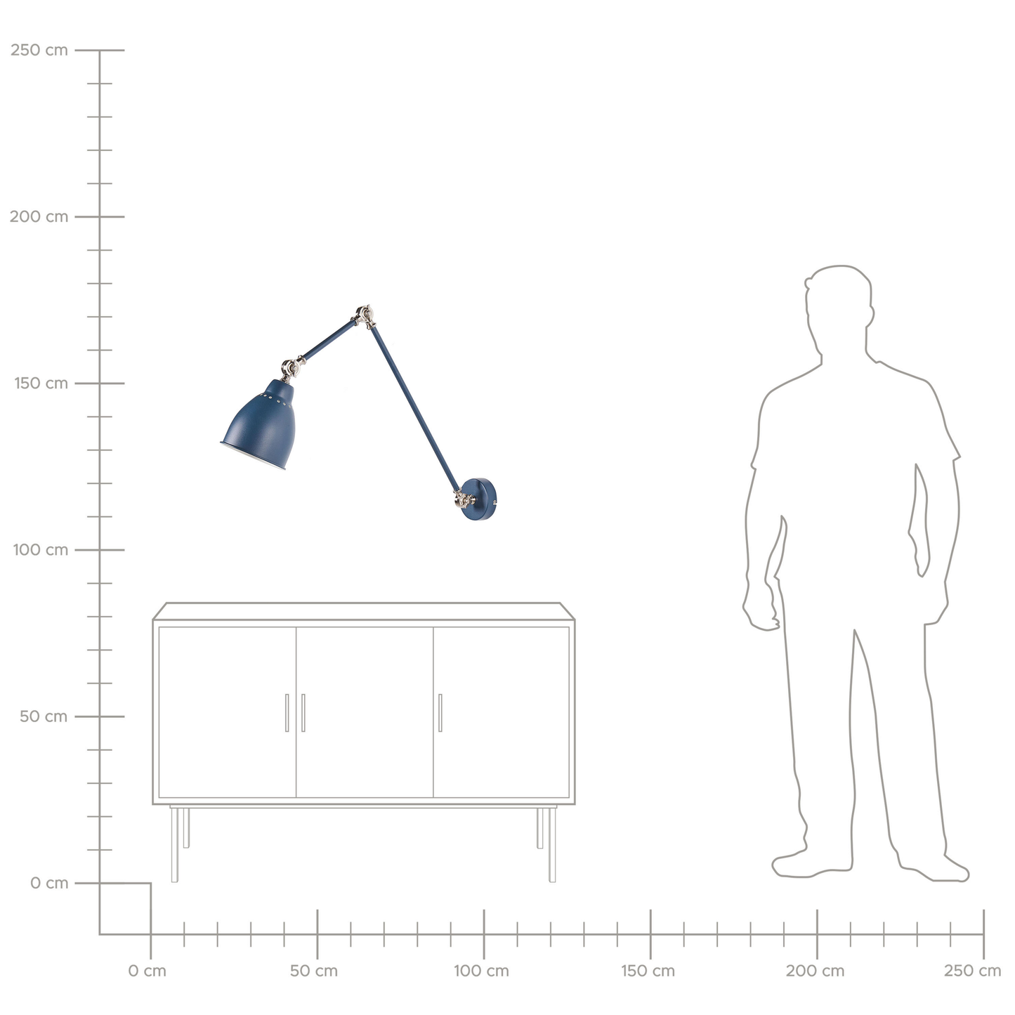Wandlampe MISSISSIPPI verstellbar Metall Dunkelblau