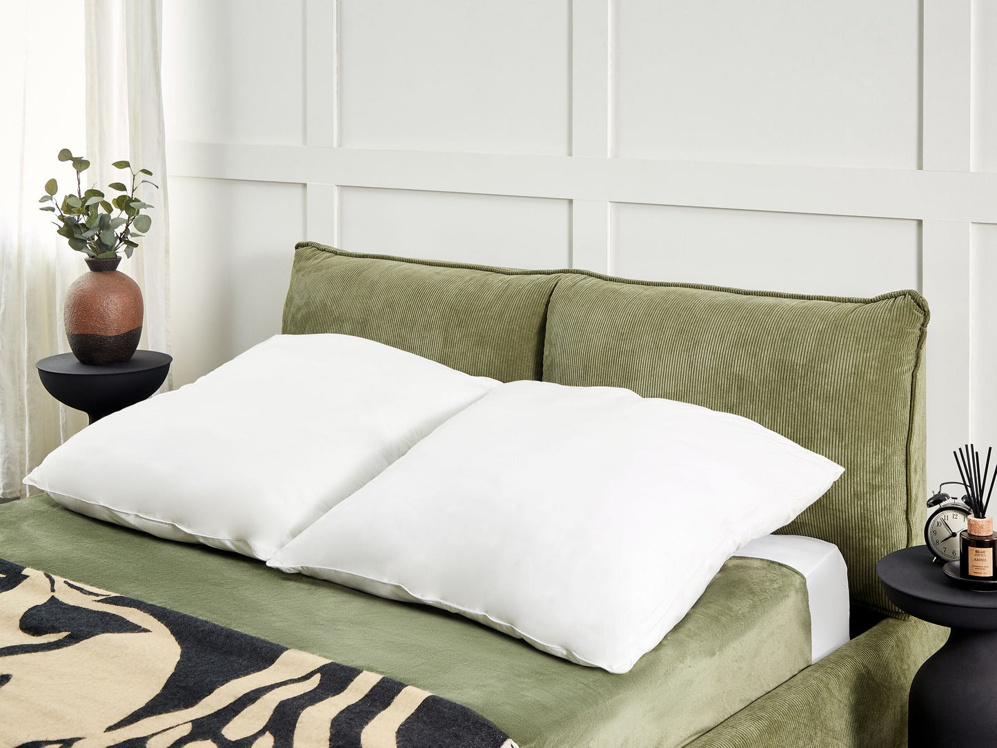 Kissen 2er Set TRIGLAV Hoch Polyester 80 x 80 cm Weiss